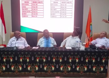 Sekretaris Tim Pemenangan Paslon ESA, Safruddin Sabonama paparkan hasil perolehan suara.